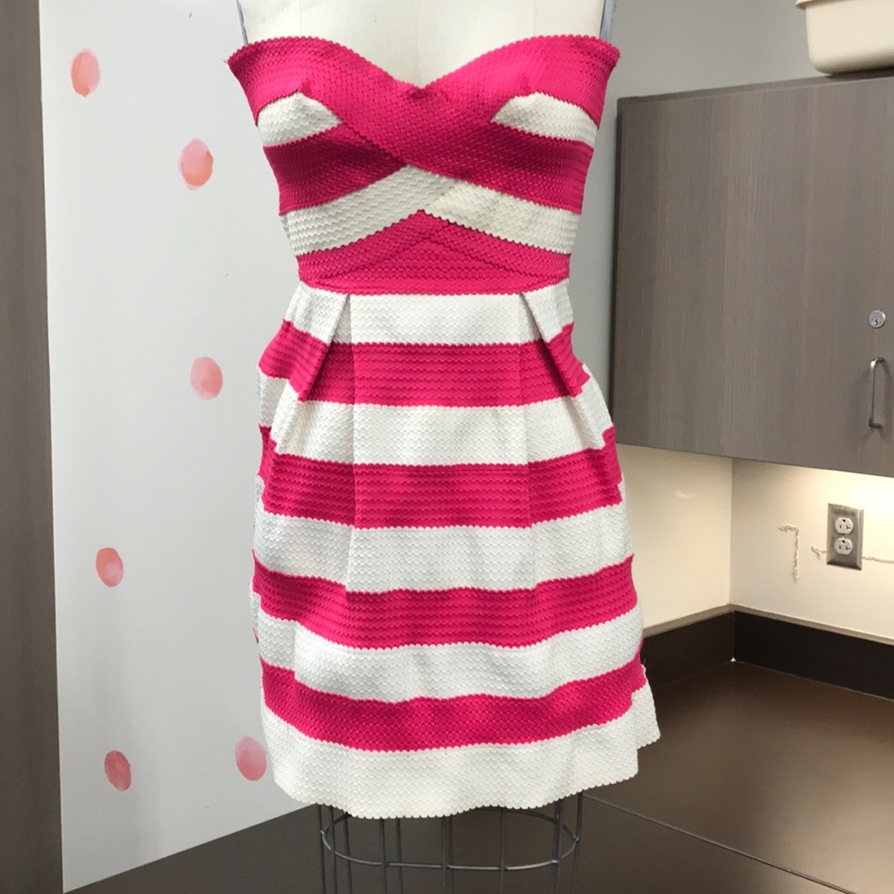 Hot Pink Strapless Dress